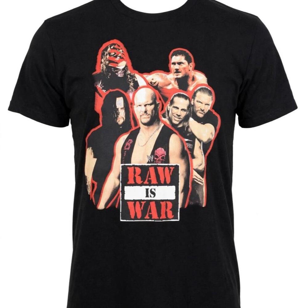 WWE Raw Is War T-Shirt Mens 2XL Black Stone Cold Undertaker Triple H